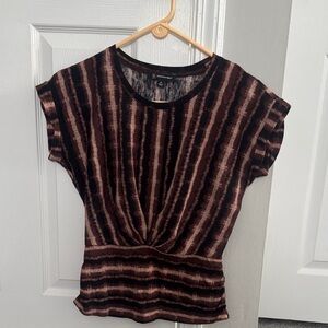 INC International Concepts Brown and Black Striped Top